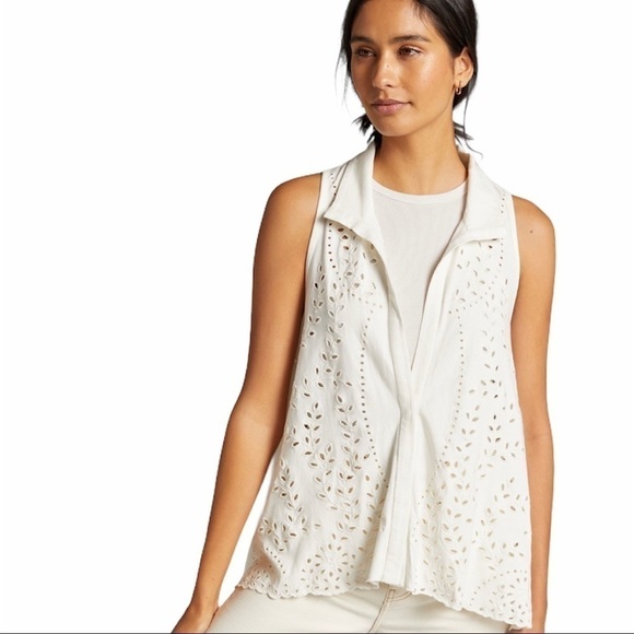 Anthropologie Eyelet Buttondown Blouse - Picture 1 of 7